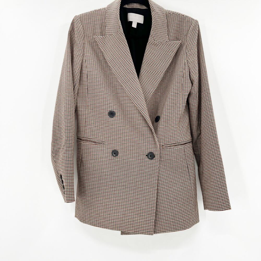 Chelsea28 Houndstooth Double Button Blazer Jacket Small